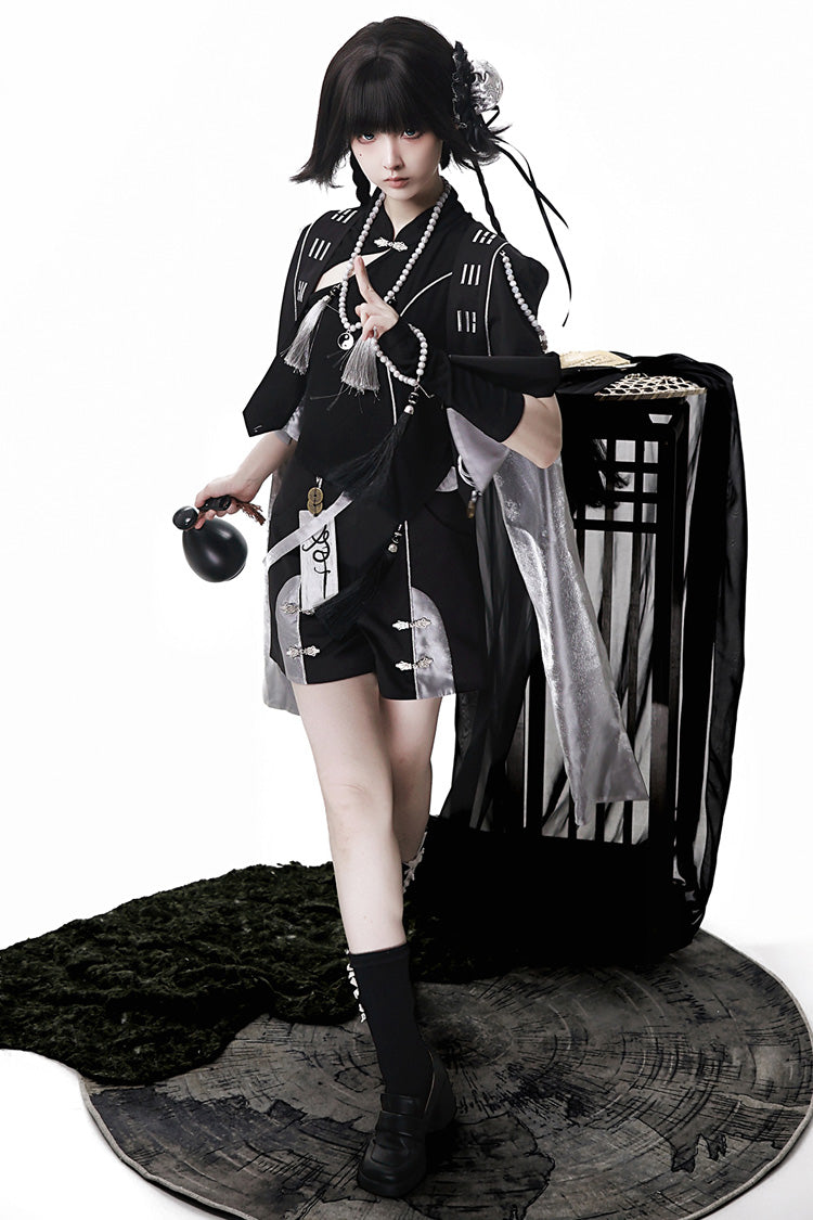 Sleeveless Chinese Style Ouji Lolita Set - Black