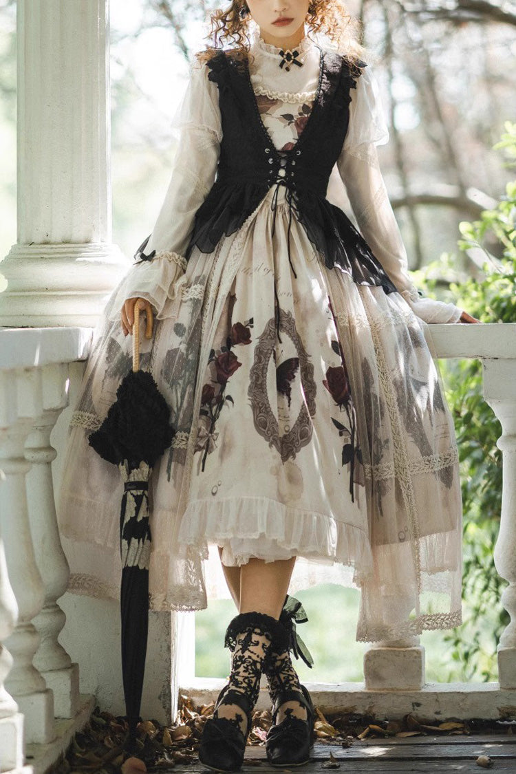 Multi-Color Printed Ruffled French Gothic Dress Set - Princess Classic