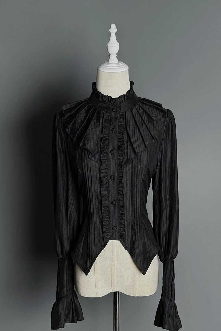 Black Double-Breasted Gothic Lolita Bustier Suspender Dress - Gothic Night Butler