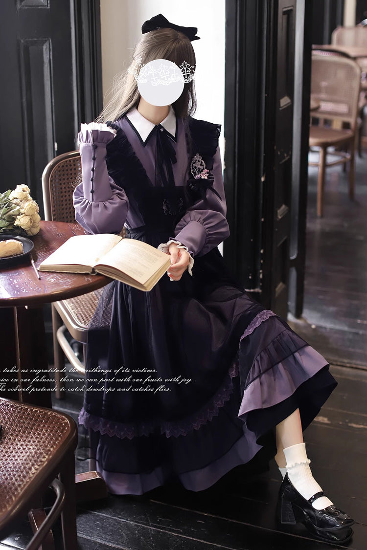 Black Embroidered Mesh Bow Sweet Elegant Jumper - Witch Academy