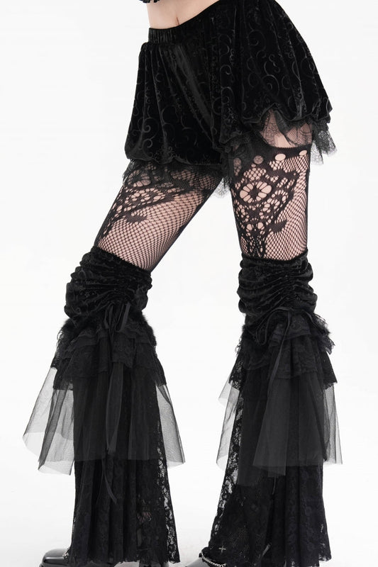 Gothic Black Lace Mesh Women's Edgy Shorts