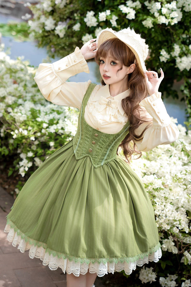 Printed Embroidered Bustier Jsk Dress - Dreamlike Realm