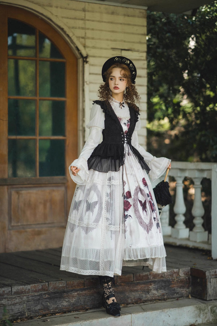 Multi-Color Printed Ruffled French Gothic Dress Set - Princess Classic