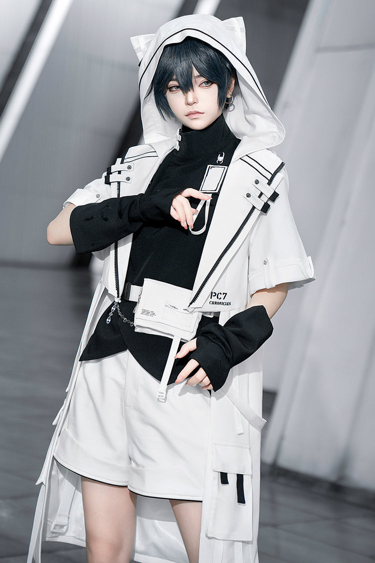 Ivory Cat Ear Prince Coat with Ouji Fashion Style - White Cat