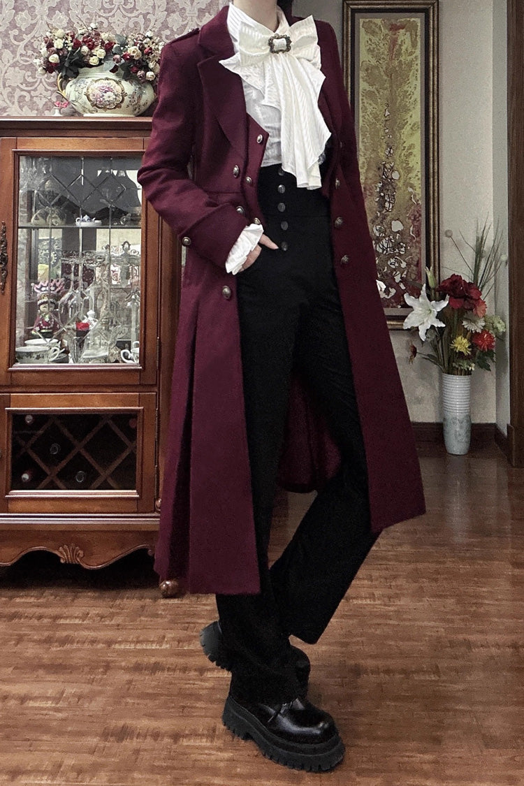 Wool Slim Gothic Trench Coat with Long Sleeves - Paranoid's Punishment, 4 Shades