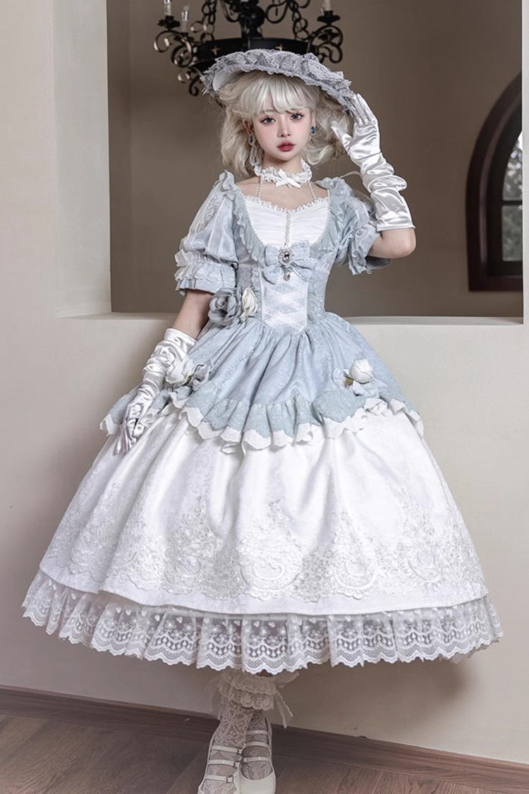 Fairytale Dance Embroidered Bow Lace Elegant Princess Lolita Dress