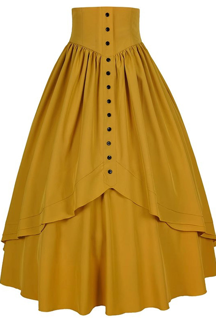 Elegant Gothic Ruffle Victorian Skirt in 8 Hues