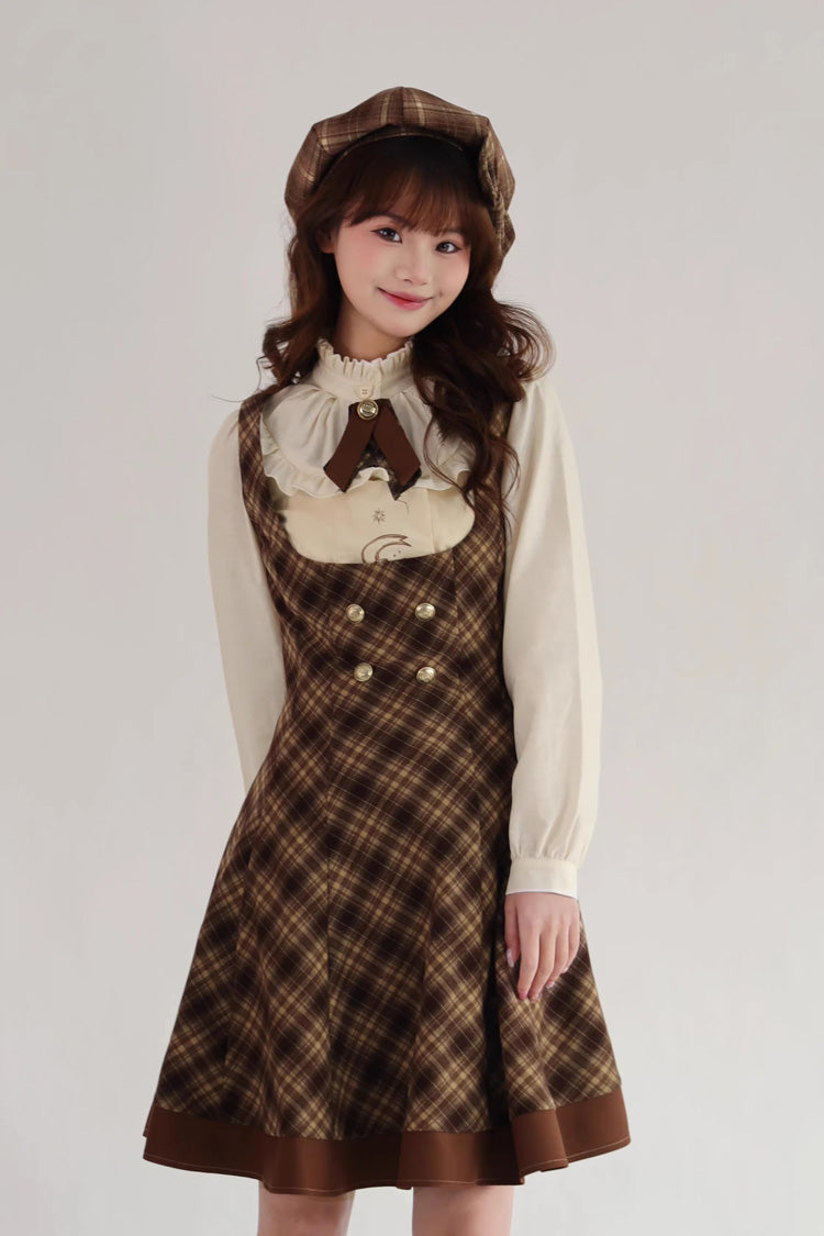 Broken Pocket Watch Sleeveless Print Classic Bust-Support JSK