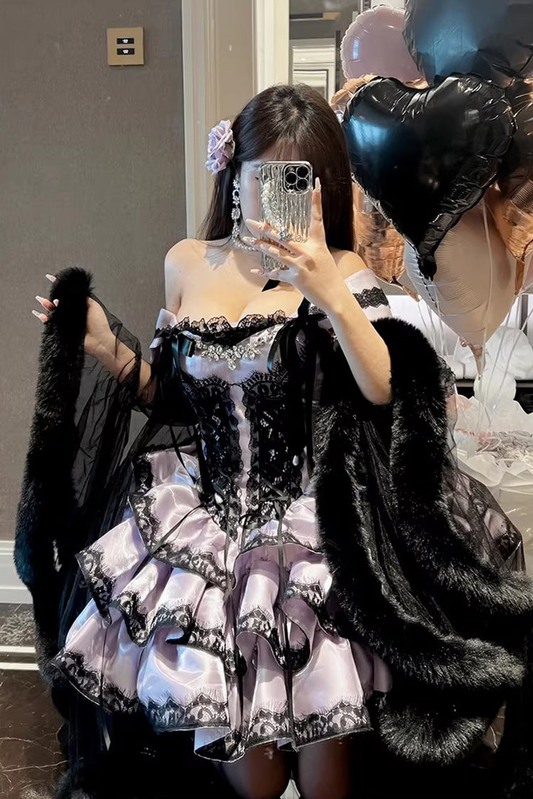 Violet Heart Love Poems Sleeveless Triple Ruffled Lace-Up JSK