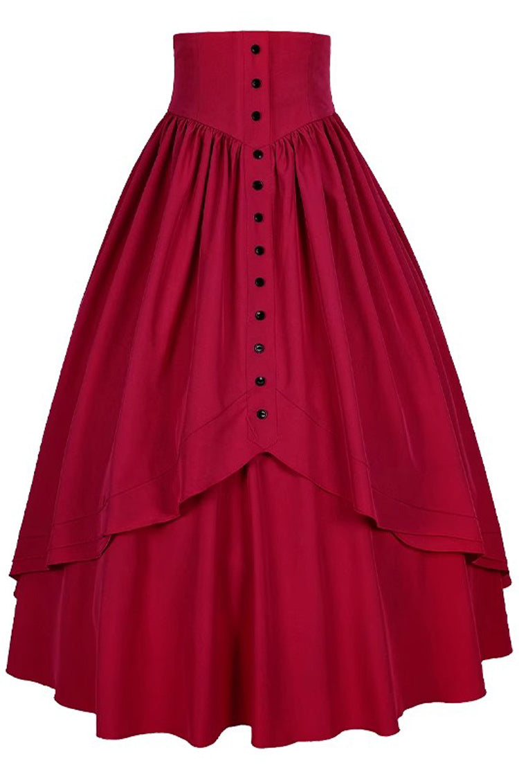 Elegant Gothic Ruffle Victorian Skirt in 8 Hues