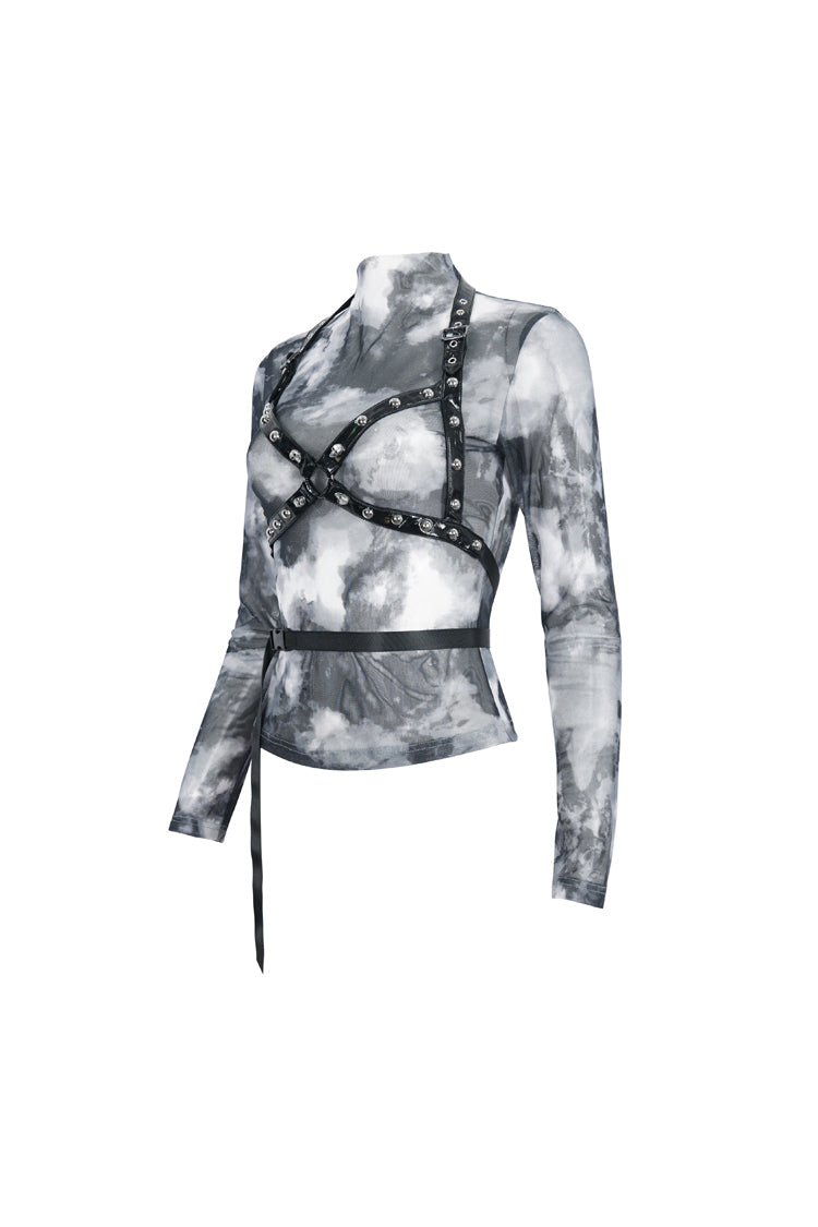 Punk Shirt with Tie-Dye and Straps