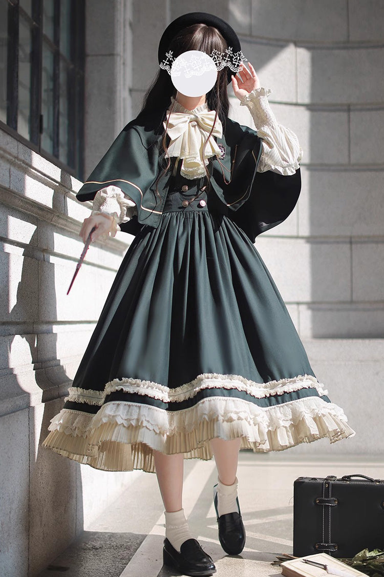 Green Bow Lace College Style Elegant Jumper - Artemis SP