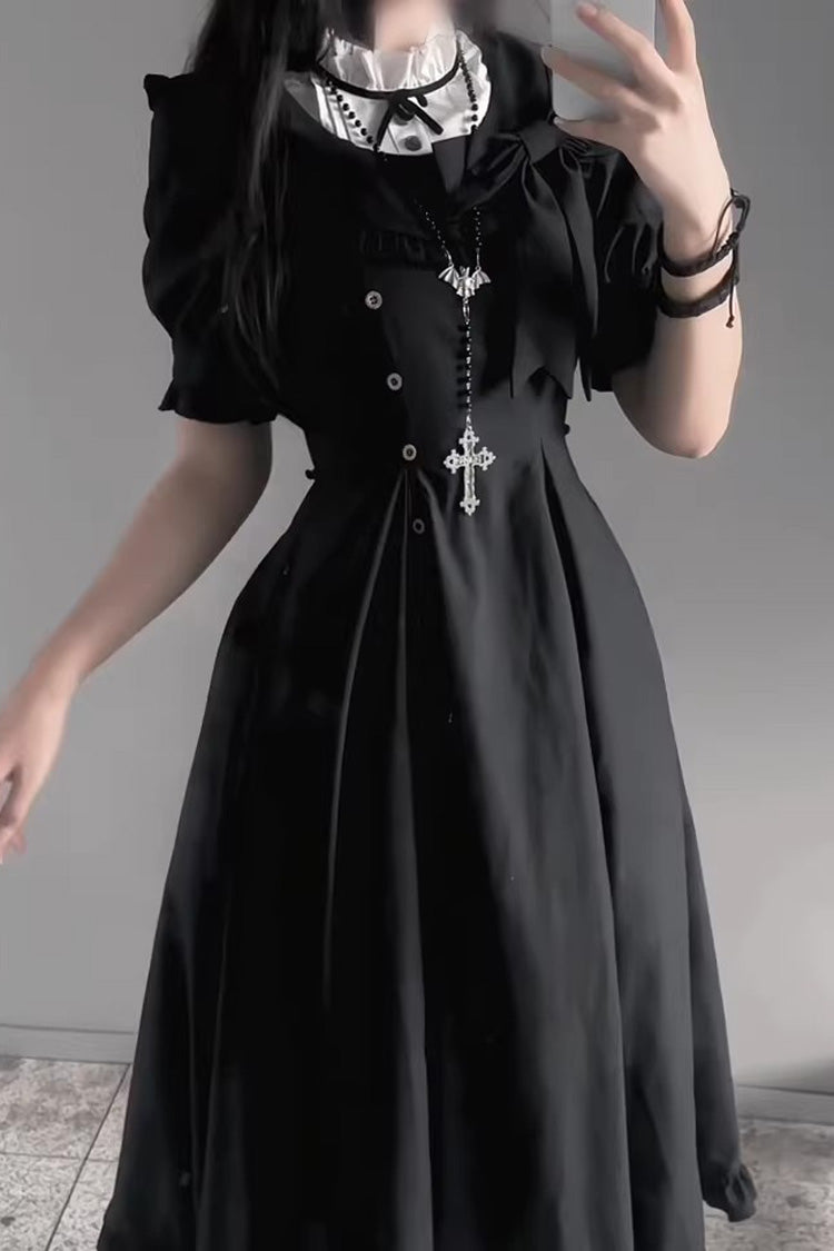 Jet Stand Collar Short-Sleeve Ruffled Gown - Day & Night