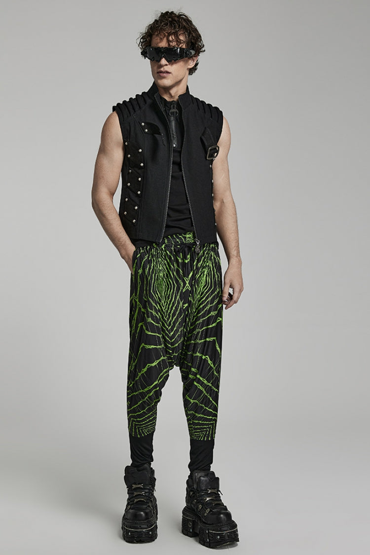 Emerald Halo Motif Men's Dropped Trousers