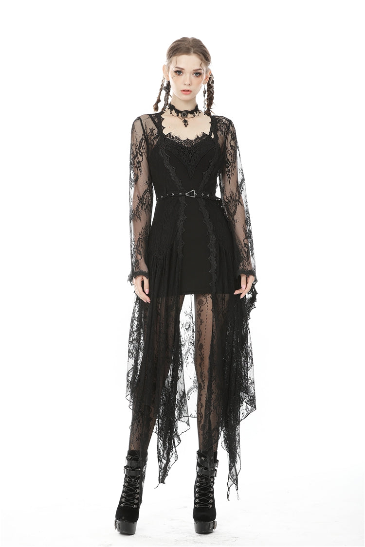 Black Lace Slim-Fit Daily Bodycon Dress