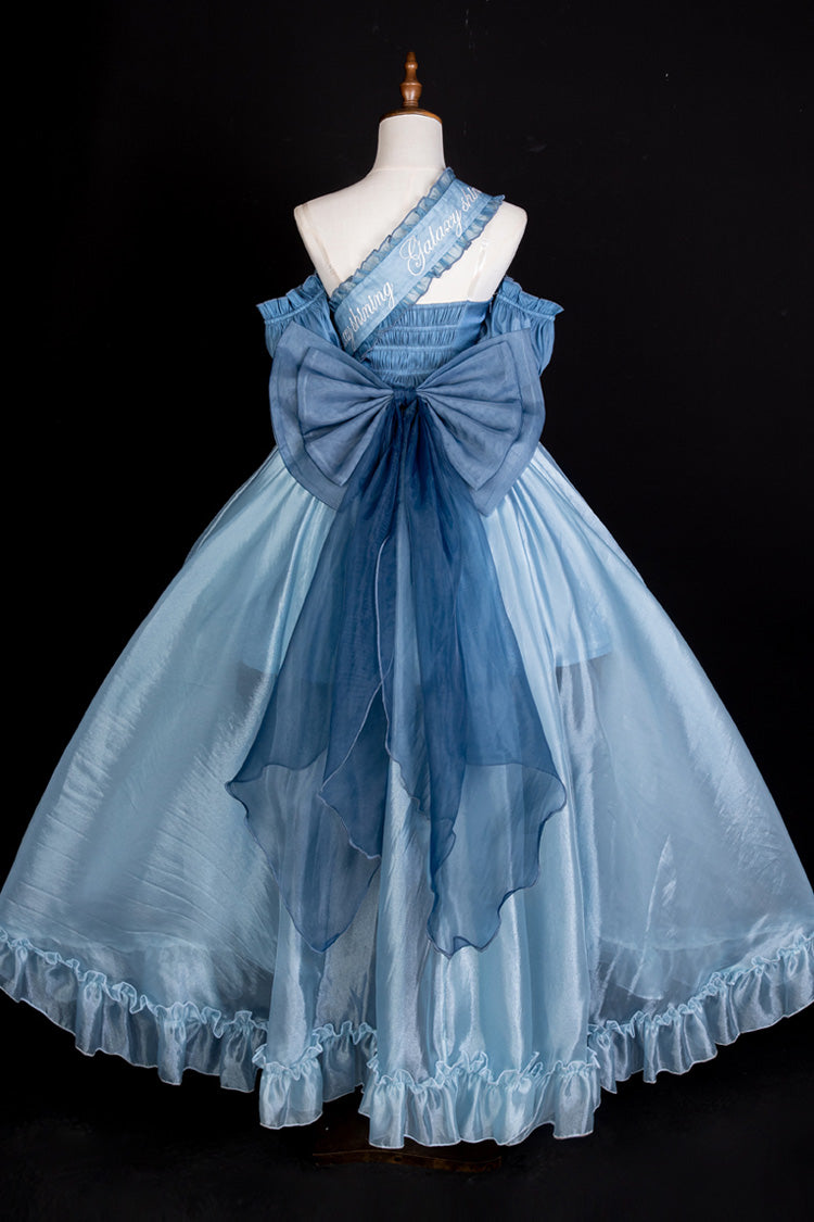 Mermaid Princess Ruffle Hanayome Bow Sweet Elegant JSK Dress Set in Blue