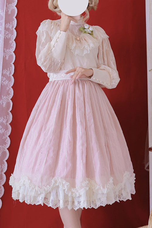 Rose Vintage Tulip Layered Ruffled Lolita Skirt Dress