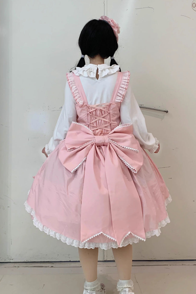 Triple-Layered Ruffle Cardigan Bowknot Lace Sweet Plus Size Jsk Dress - Grisha