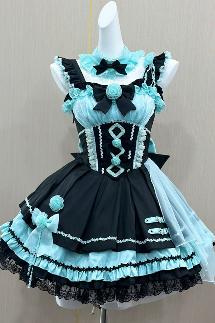 Gothic Lolita JSK Dress with Ruffle Bowknot Stitching