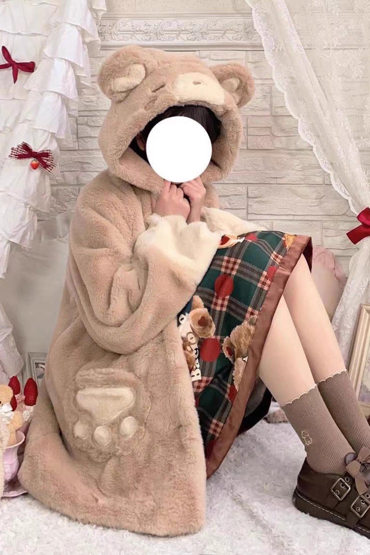 Cozy Hooded Sleepy Bear Cat Sweet Lolita Winter Coat