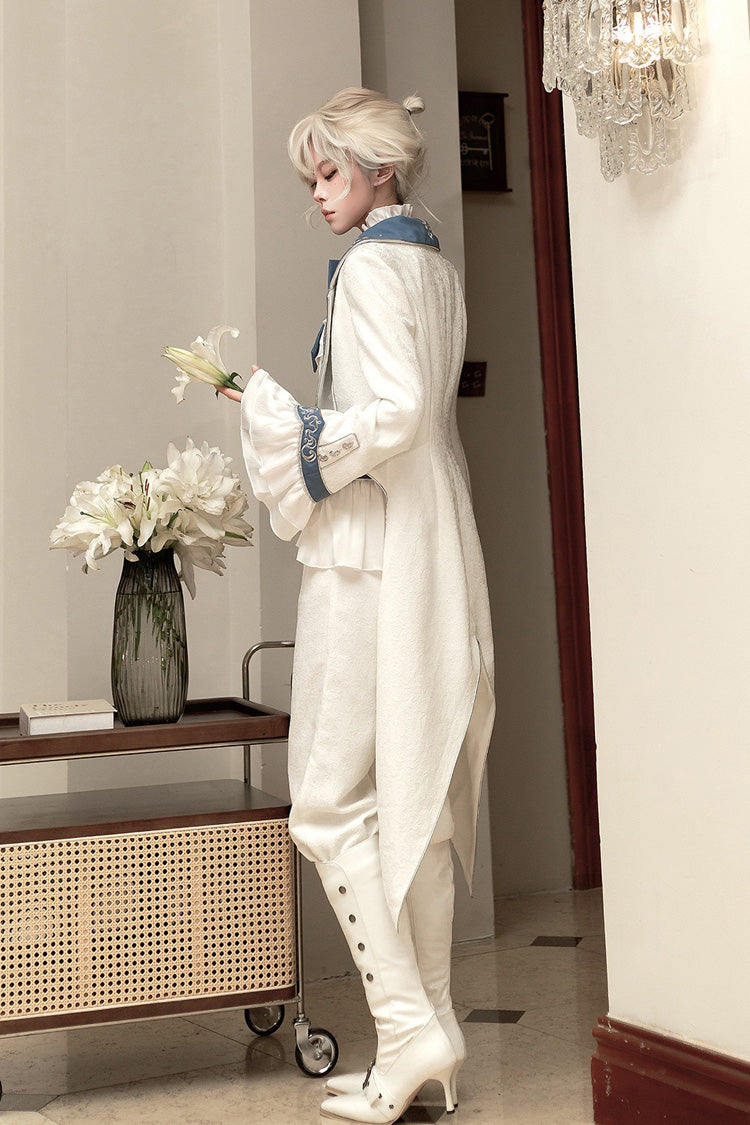 Ivory Moonlit Paladin Prince Ruffle Embroidery Bow Classic Ouji Set