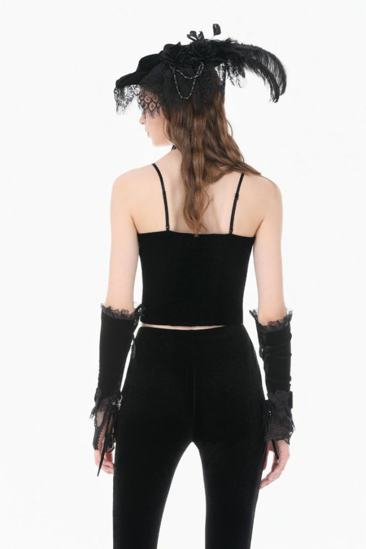 Crimson & Noir Contrast Double-Row Eyelet Vintage Bustier