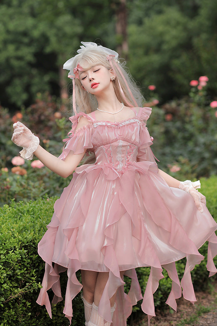 Rose Galaxy Corset Ribbon Lolita Jumper Dress