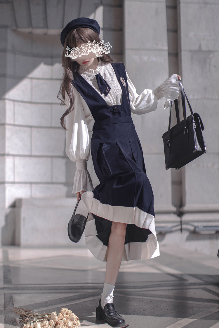 Azure Collegiate Elegant Sleeveless Jumper Gown