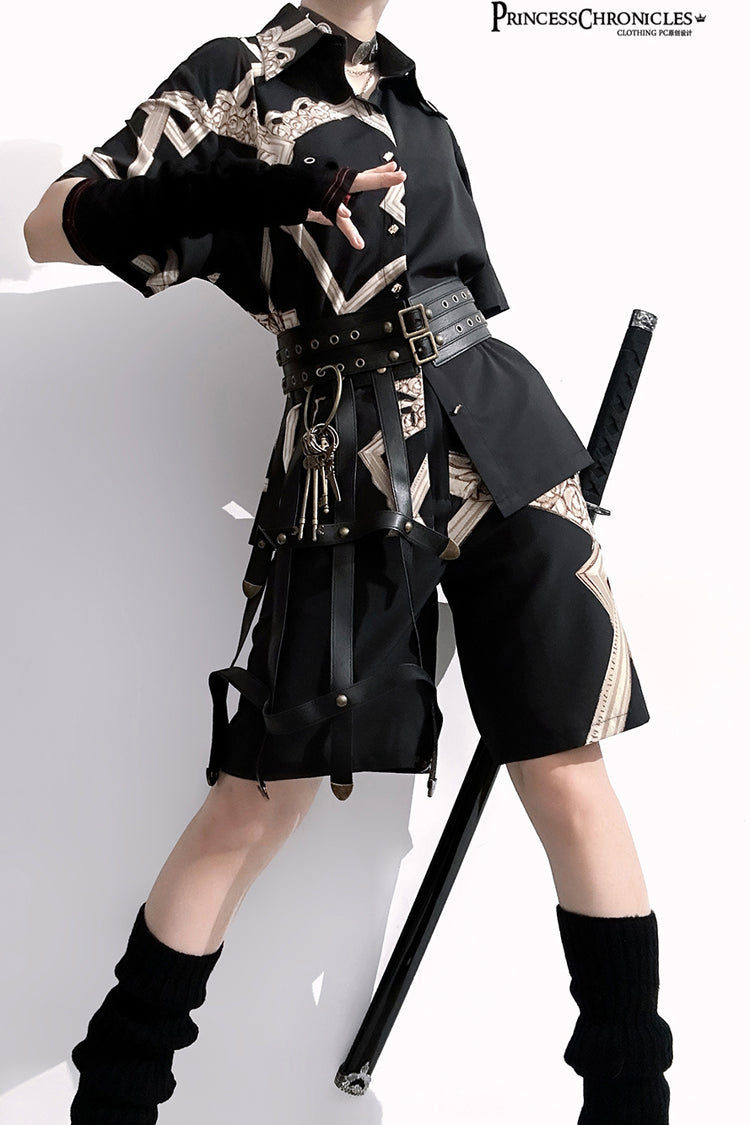 Ebony Ouji Prince Blouse with Print - Dream Void Mirror