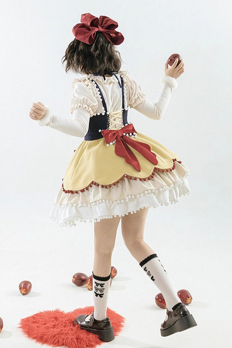 Confession Function Multi-Layer Ruffle Bowknot Color Block Sweet Lolita Jsk Dress