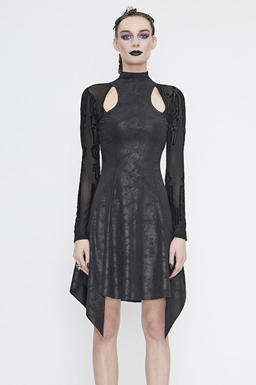 Irregular Cutout Long Sleeve Punk Dress