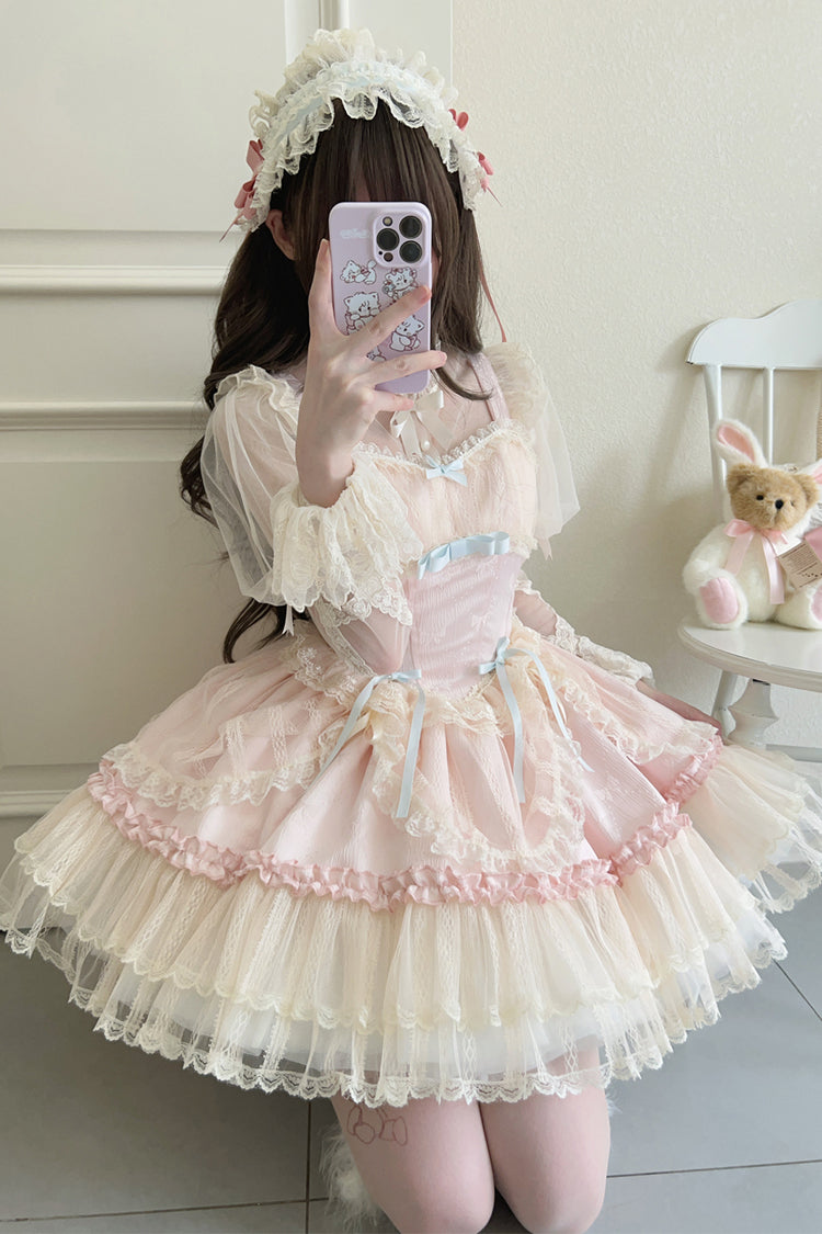 Ballet Lace JSK Dress with Bowknot in 4 Colors