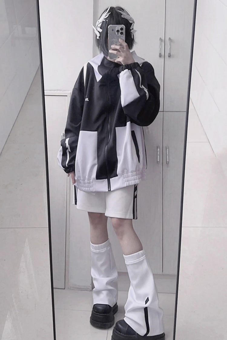 Charming Long Sleeve Printed Jirai Kei Sports Jacket 2 Colors