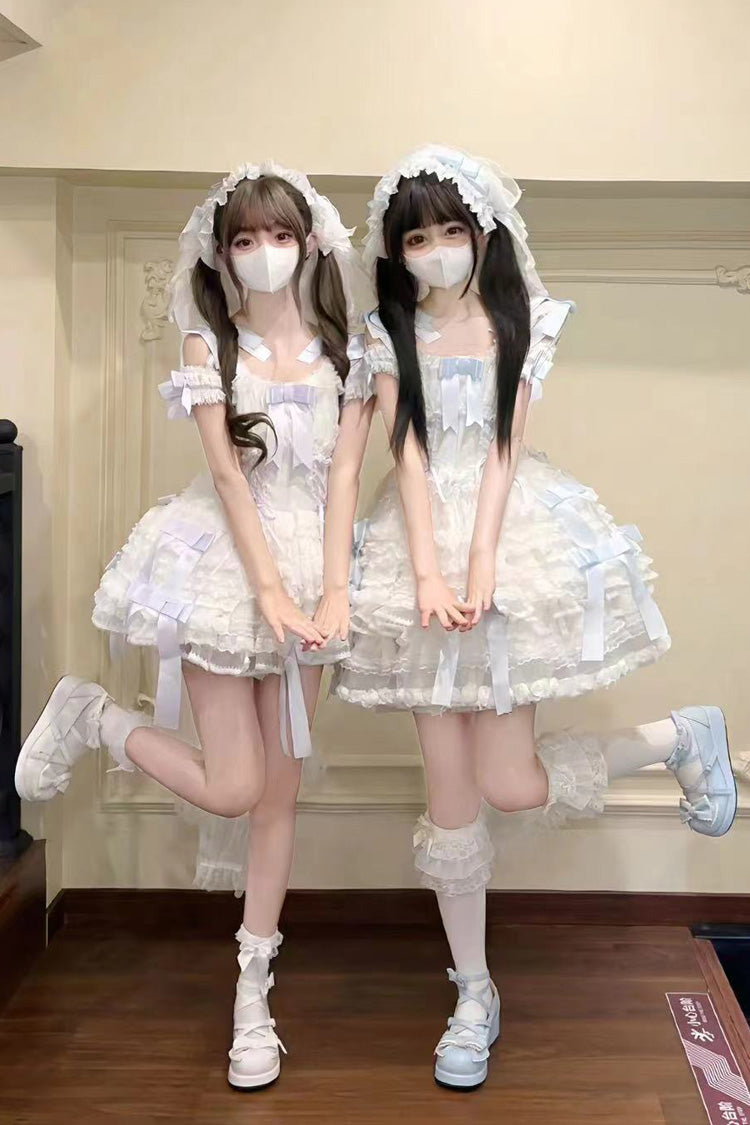 Love Song Multi-Layered Ruffled Bowknot Lace Sweet Princess Jsk Dress