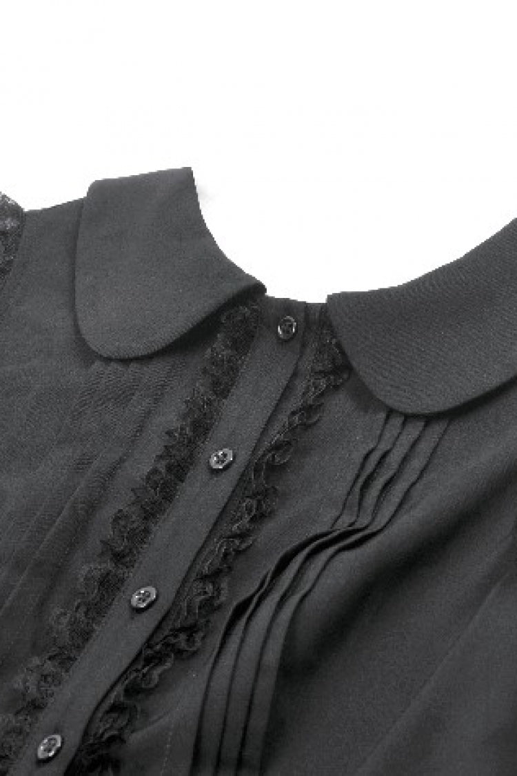 Peter Pan Collar Sleeveless Bowknot Pleated Gothic Graduation Dress
