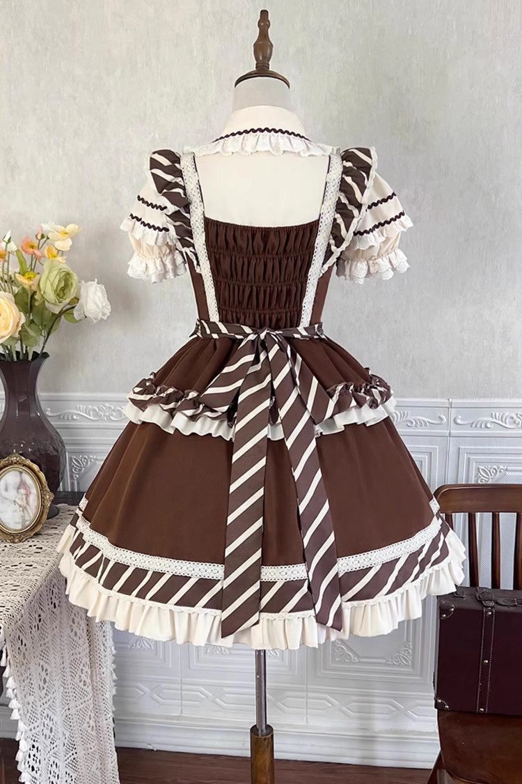 Cocoa Short Sleeve Printed Ruffle Bowknot Princess Lolita JSK Set