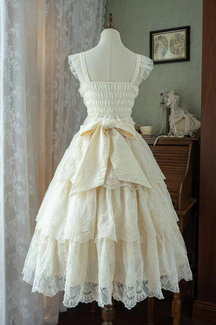 Ivory Triple-Layer Sweet Skirt with Bow - Tidal