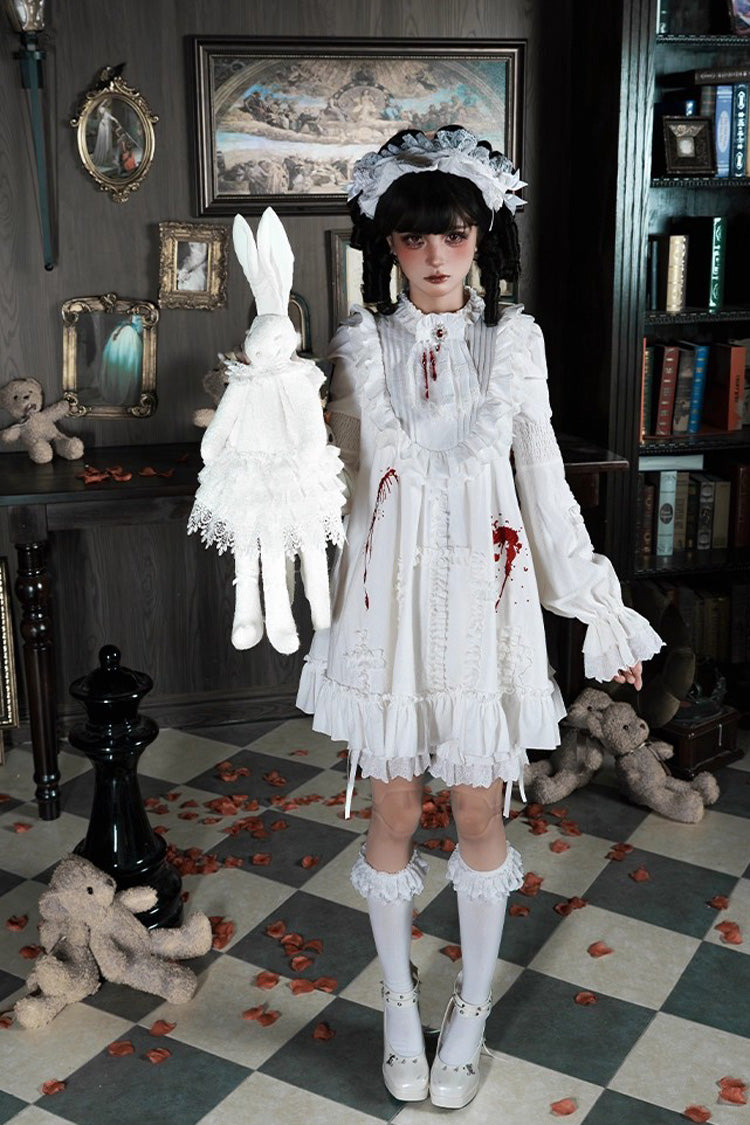 Ivory Gothic Dress Set with Hime Sleeves and Lace - Cross Doll