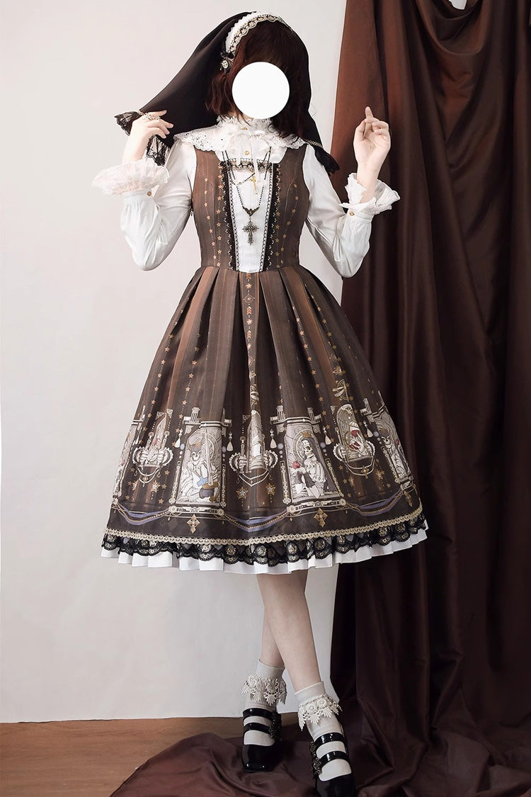 Sweet Lolita Jumper Dress with Ruffles & Demon Print