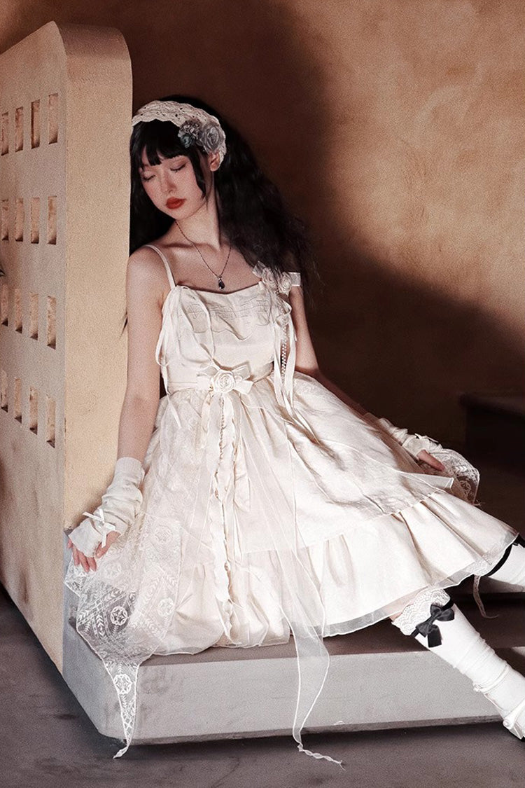 Champagne Ruffle Bow Elegant Sweet Princess Jsk Dress