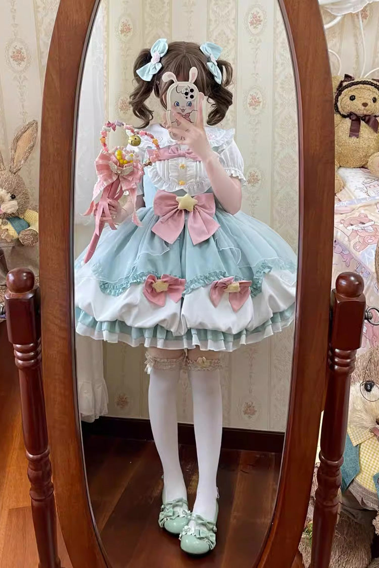 Wishing Star Bowknot JSK Dress with Bud Accents
