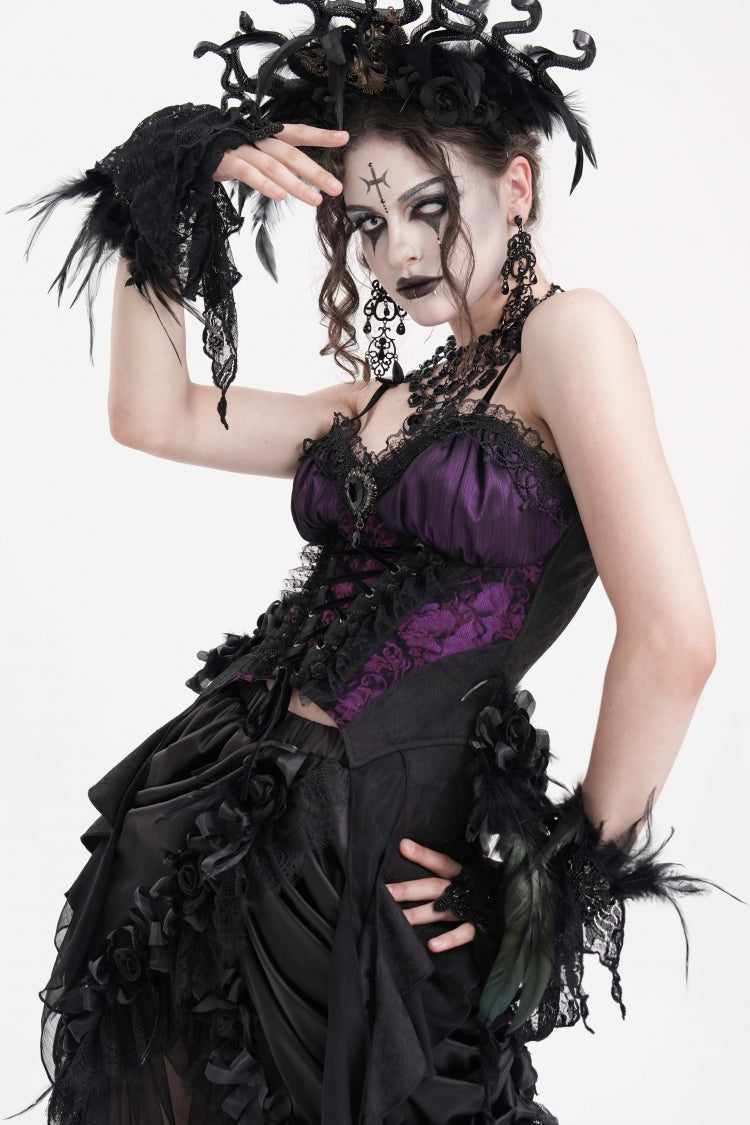 Heliotrope Lace-Up Overbust Gothic Corset