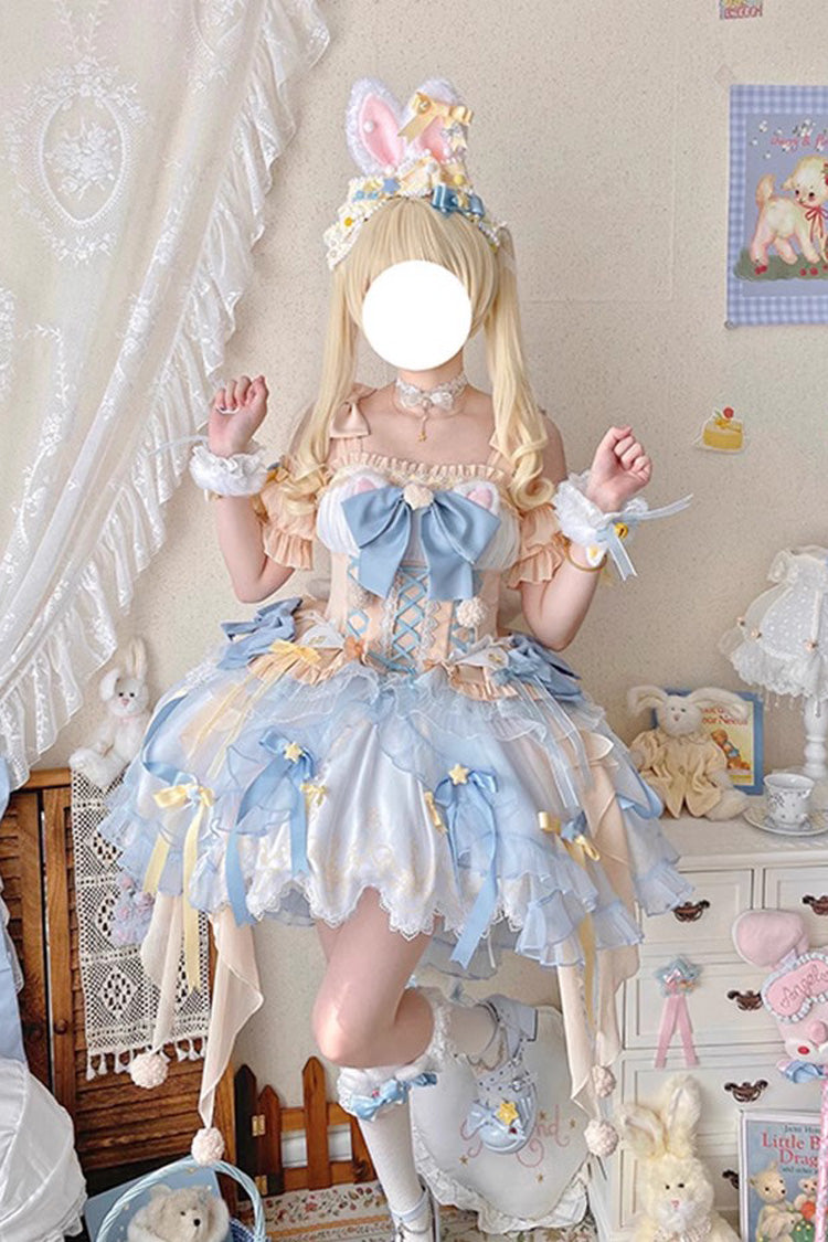 Blue Hanayome Bow Princess Sweet Lolita Dress