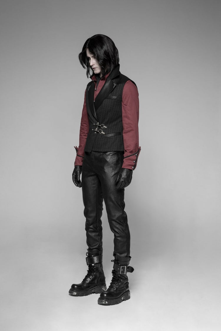 Steampunk Crossover Formal Vest with Metal Buckle