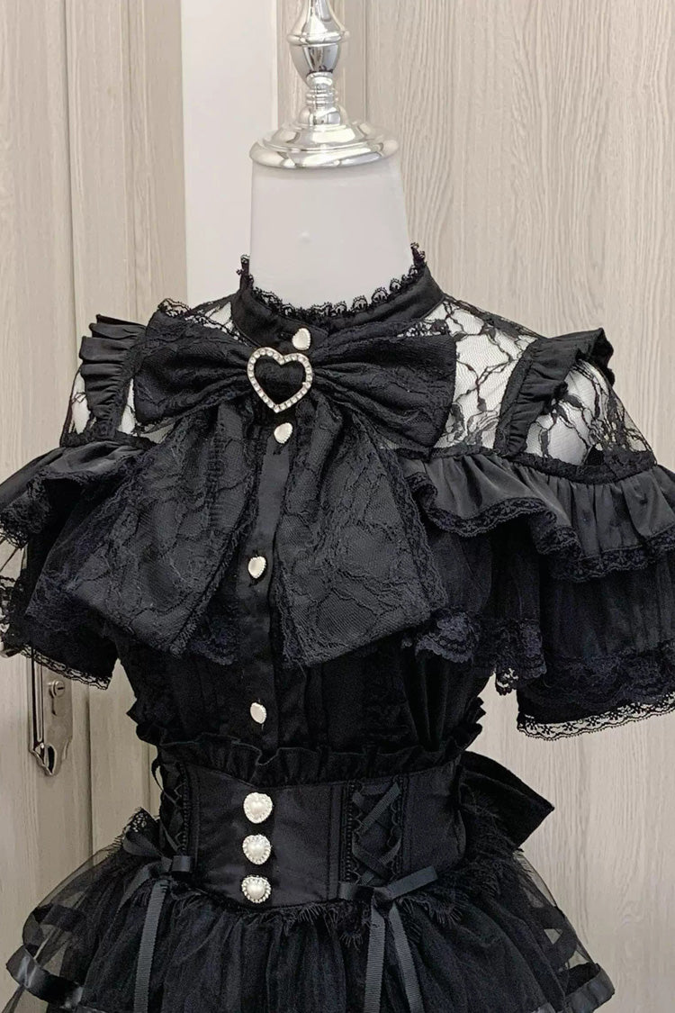 Sweet Ruffle Bowknot Lace Jirai Kei Japanese Blouse - 2 Colors