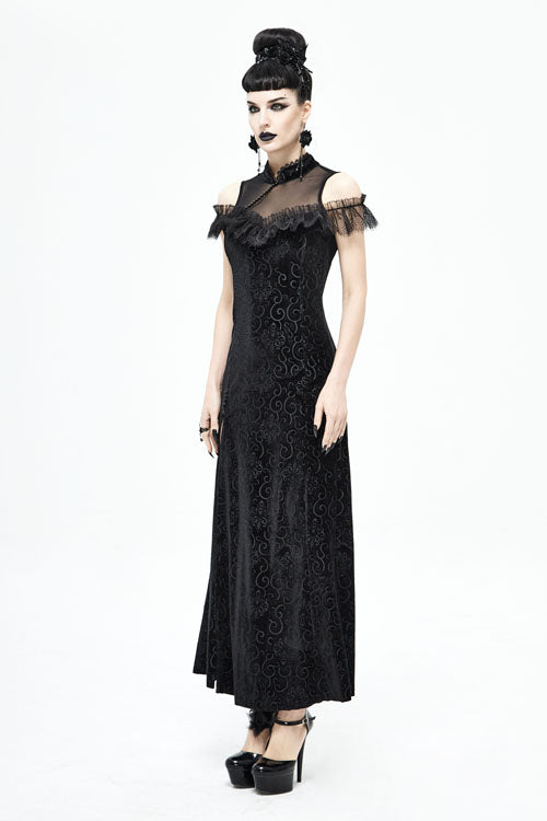 Gothic Dress with Cheongsam Velvet 3D Print Style