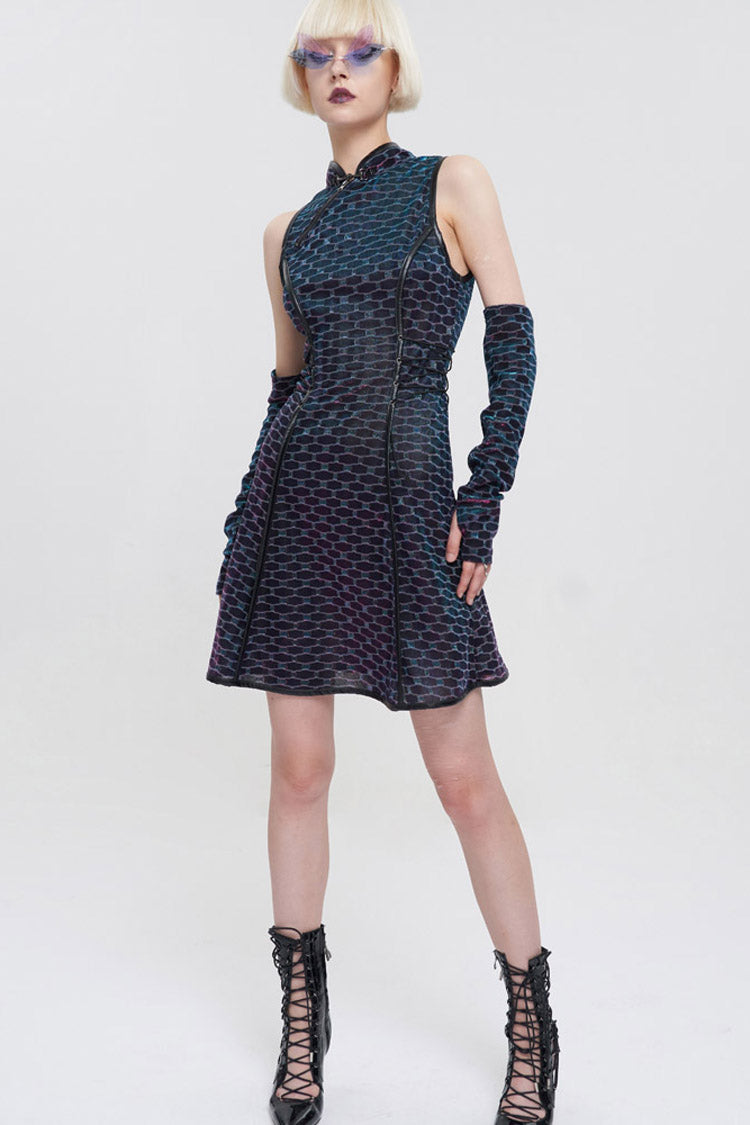 Chinese Style Cheongsam Collar Sleeveless Short Dress