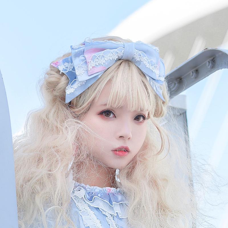 Lolita Headress with Bowknot, Ocean Theater Print, Three Colors