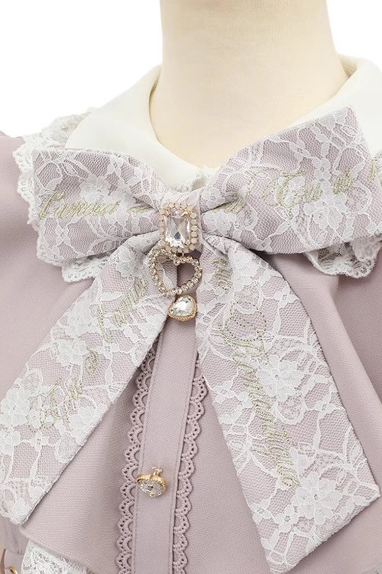Pink Diamond Buckle Heart Bow Lace Jirai Kei Dress Set