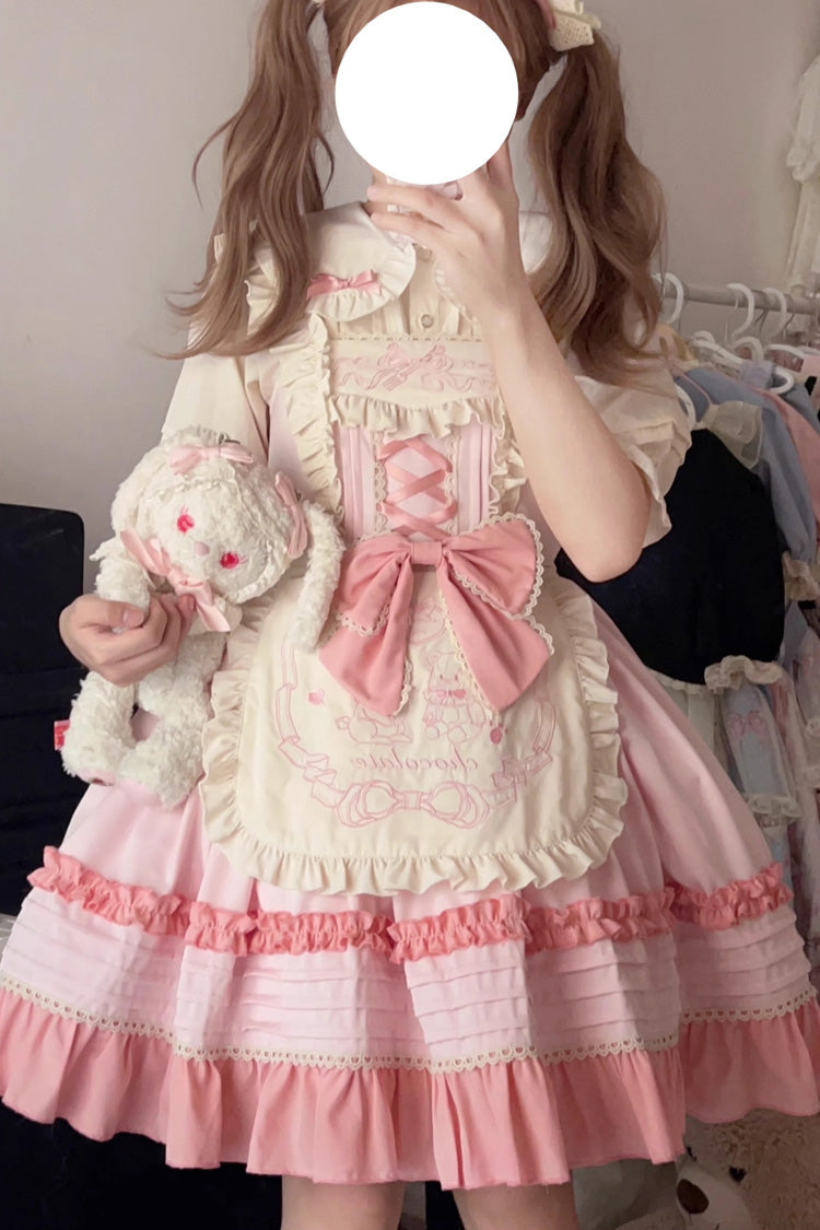 Chocolate Ruffle Bow Mille Crepe Jsk Dress - Sweet Princess Lolita